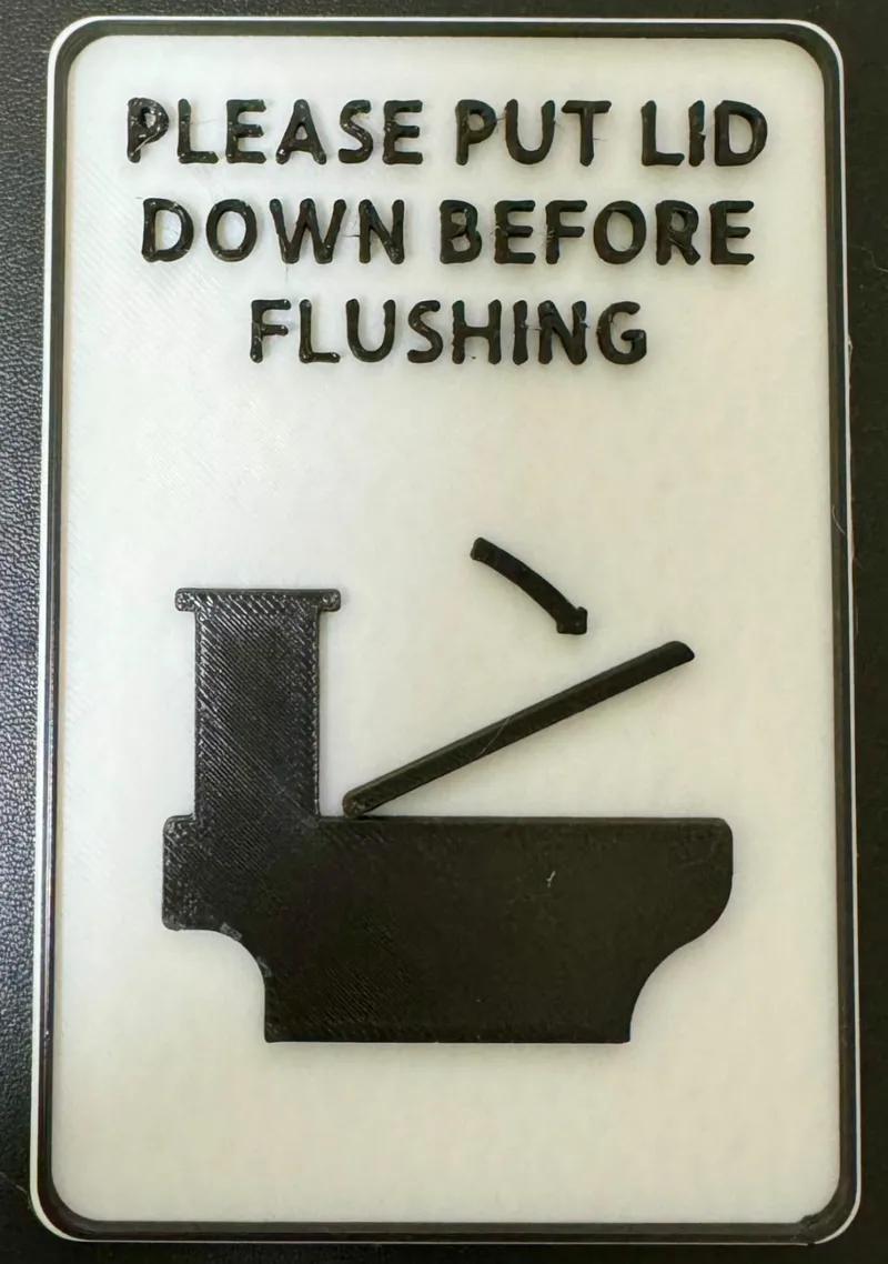 Close lid before flushing sign