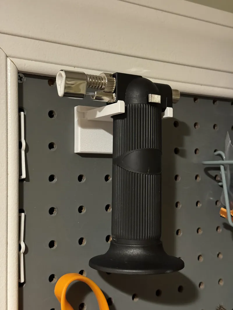 Butane torch pegboard holder