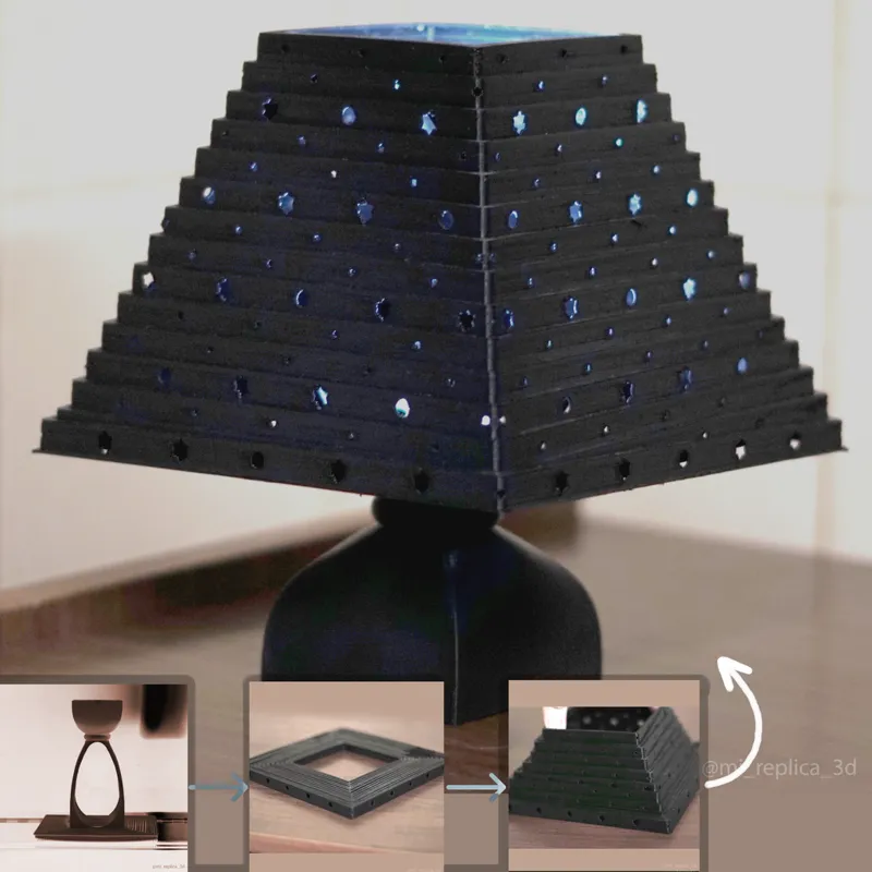 Print in Place Folding-Collapsing Lamp Star Pattern