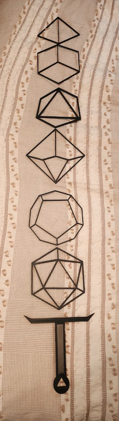Polyhedral dice Sword Wall Art
