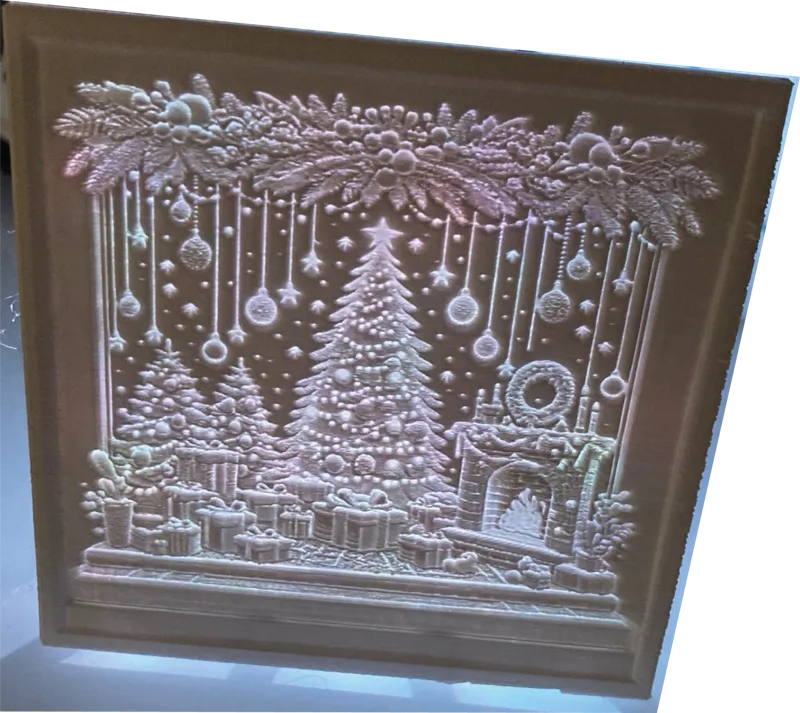 Christmas lithophane for LED diode light
