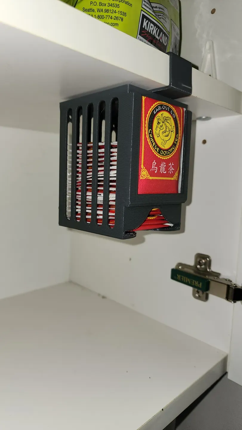 Parametrized Tea Bag Holder. Wall/Under Shelf Mount 来自 depep1 MakerWorld