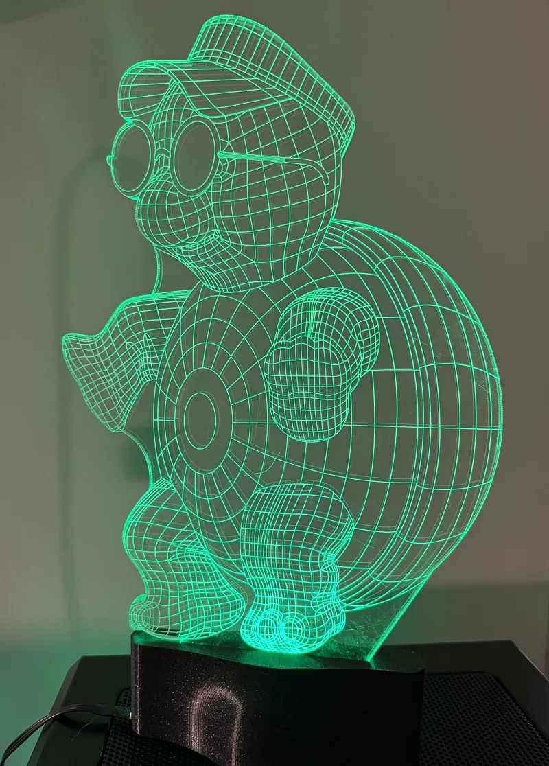 Acrylic Optical Illusion RGB Light Stand