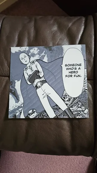 One Punchman manga panel 'A hero for fun' Hueforge