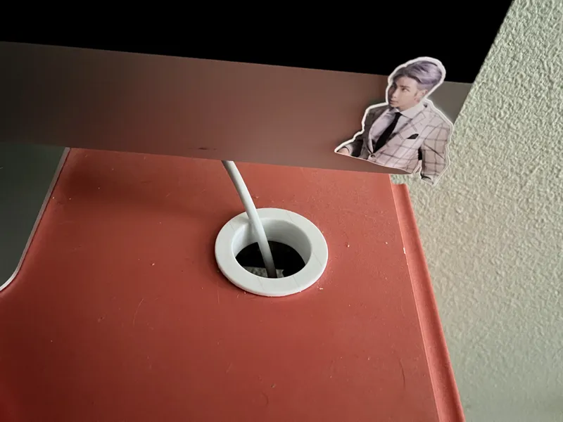 Cable grommet for Ingatorp drop leaf desk