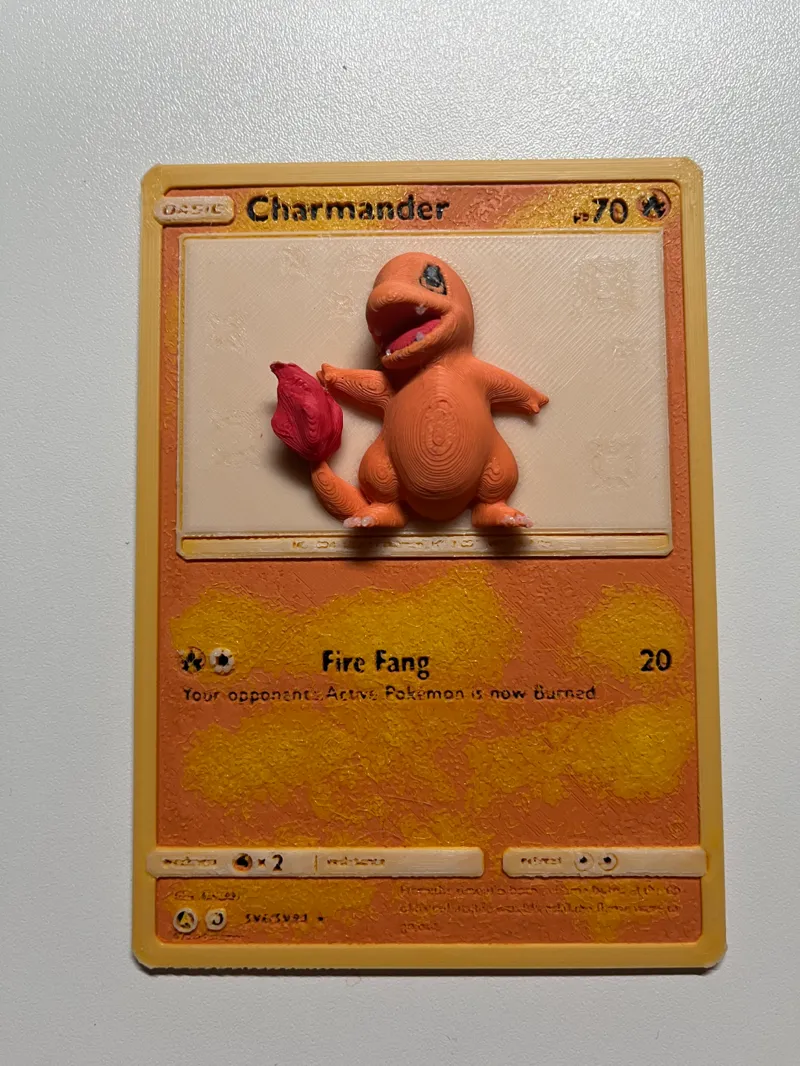 Multicolor Charmander Pokemon Card - Hueforge Hybrid