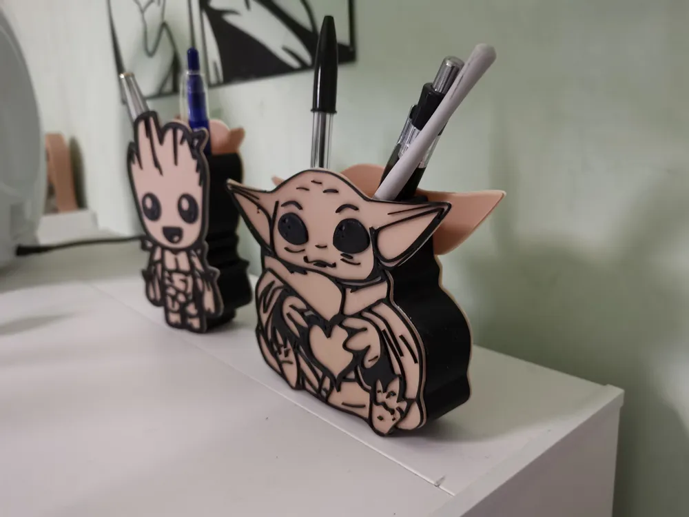 Baby Yoda Grogu pen holder by Nanotech MakerWorld