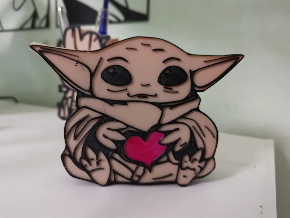 Baby Yoda Grogu pen holder by Nanotech MakerWorld