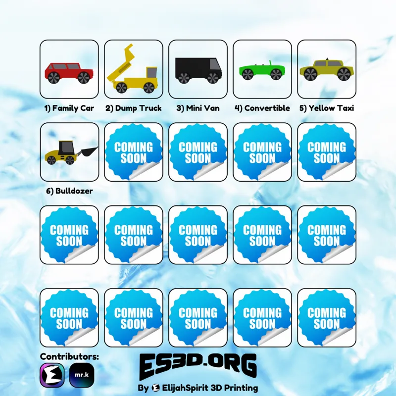 Toy Vehicles Set (Print in Place)