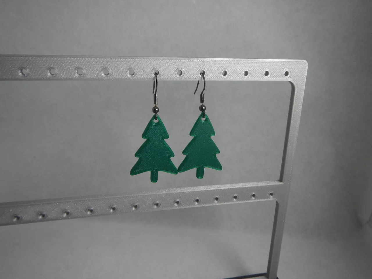 CHristmas Tree earrings view 2