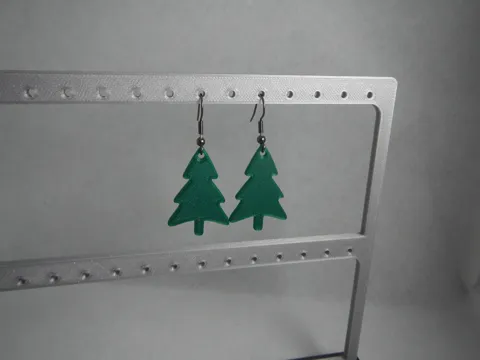 CHristmas Tree earrings view 2