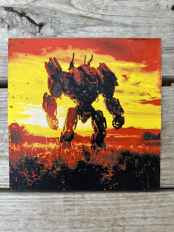Sunset Mech Hueforge Filament painting