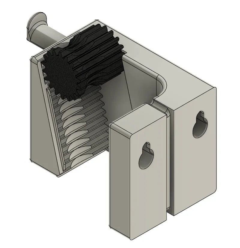 Gravity Broom Holder but rotated 90°