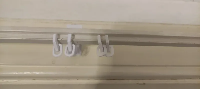 Curtain track replacement wall mounting, hooks and loops