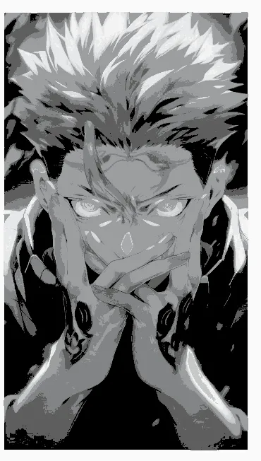 Random Anime with HueForge Black and White
