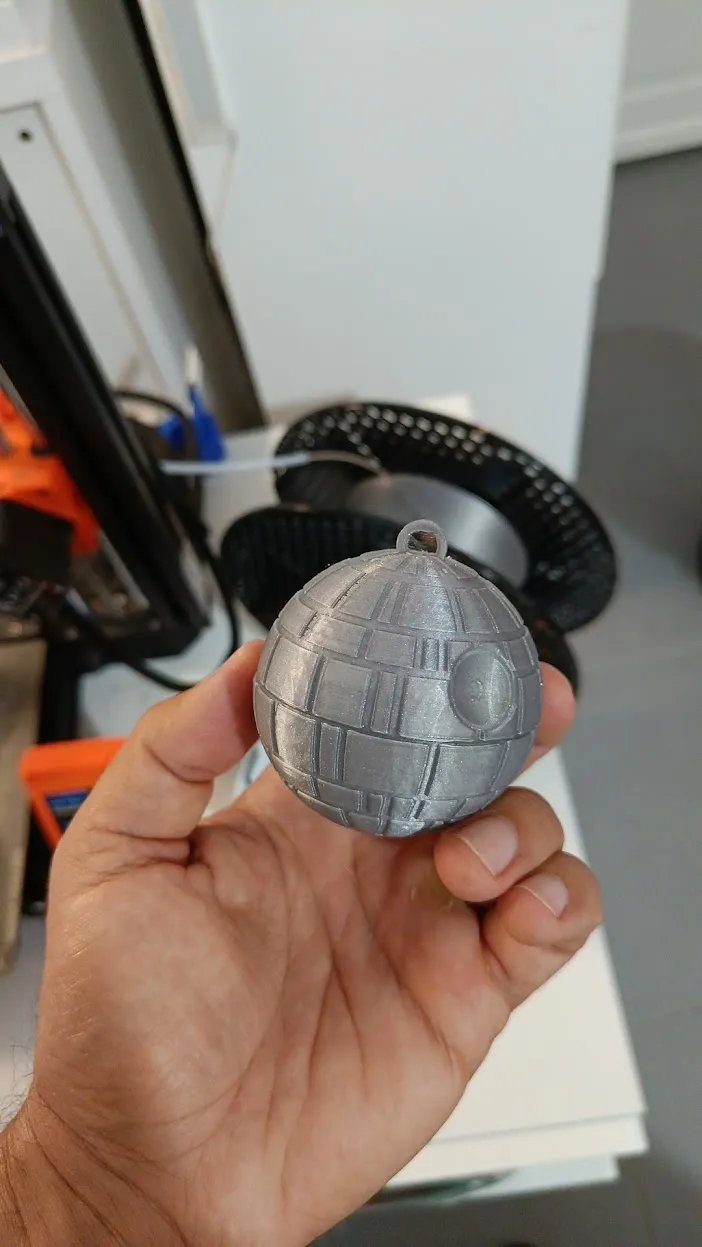 Death Star Christmas ornament (two halves, no glue)