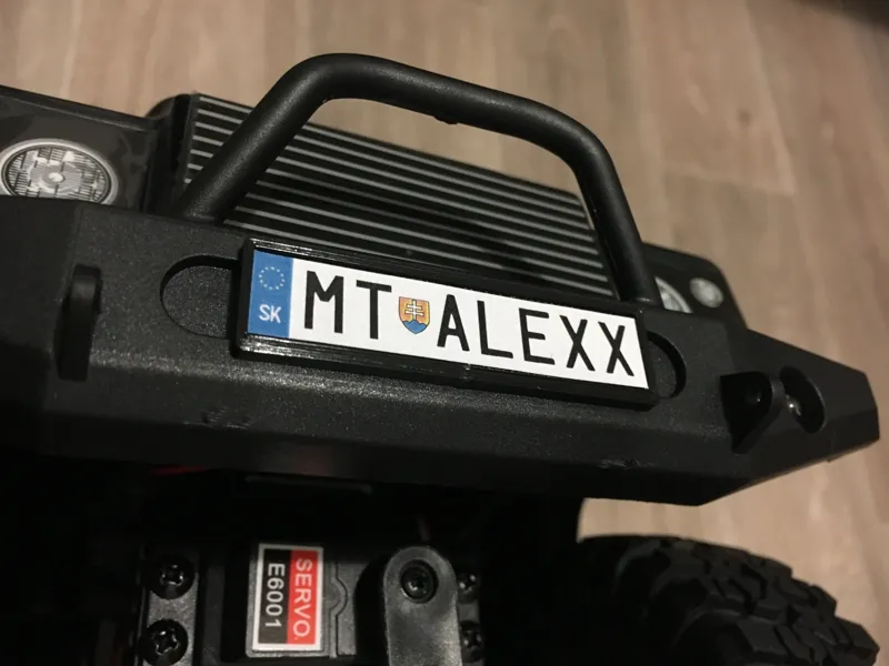 License plate holder (EU size) for 1:10 RC Crawler