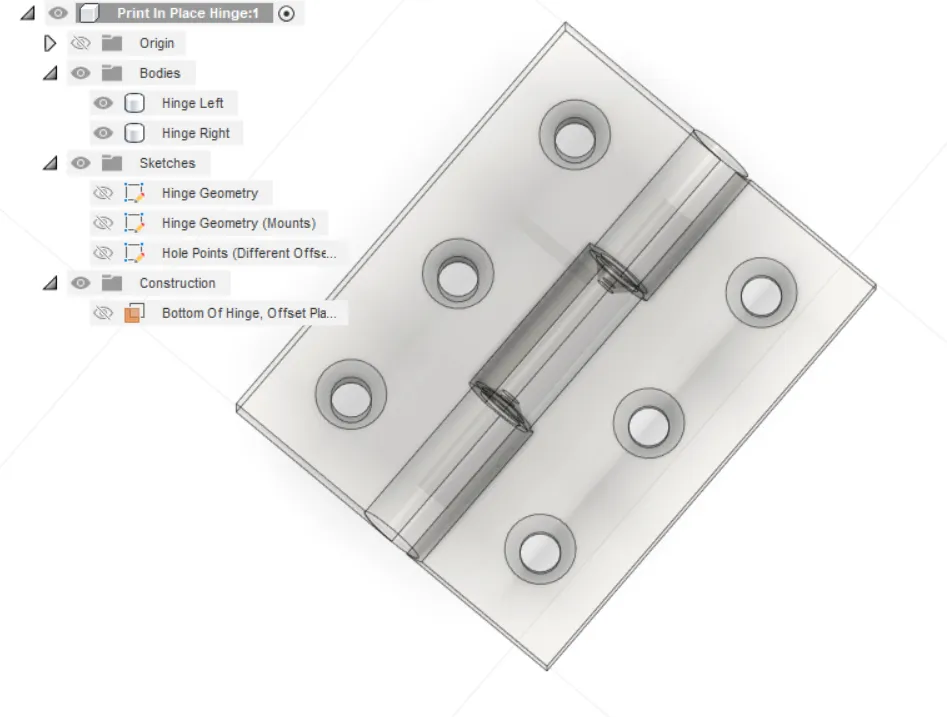 Print In Place Butt Hinge (Fusion 360 File Included) by lordachoo MakerWorld