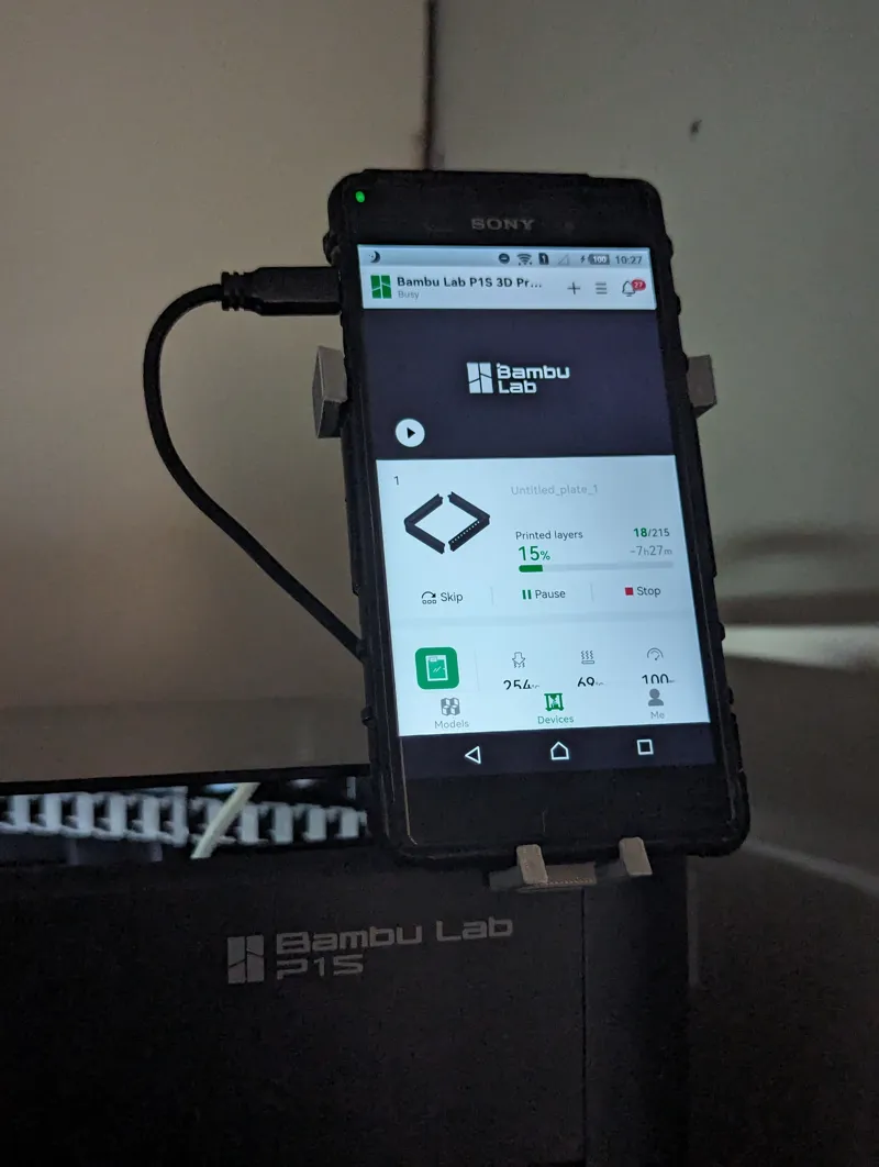 P1S Touch/Phone mount for P1S Bambu Printer fits Sony Xperia Z3
