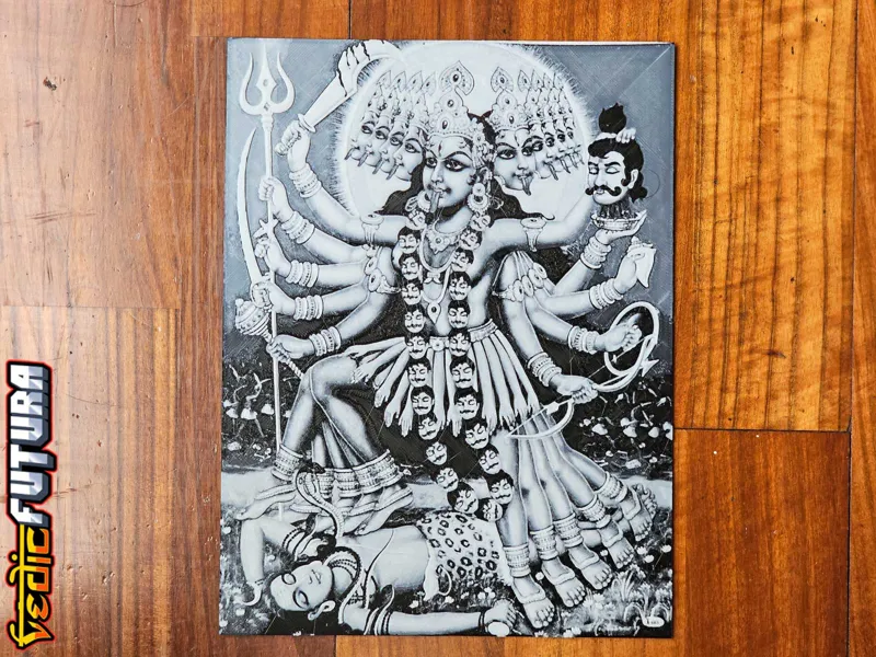 Ten Headed Great Kali - Lithograph [Easy to Print Filament Painting]