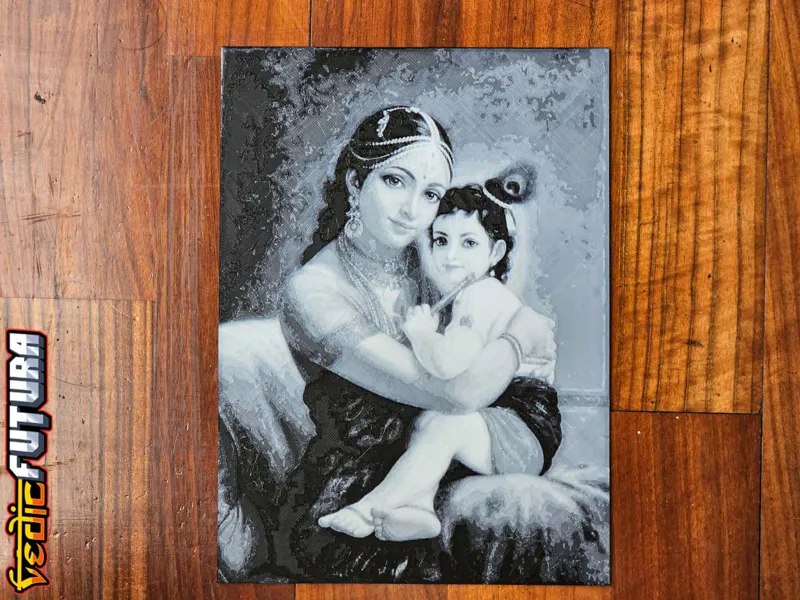 Baby Krishna with Mother Yashoda -[Easy to Print Filament Painting]