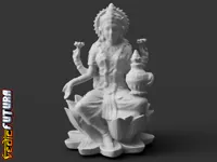 Lakshmi, déesse de la fortune, sur un lotus — photo 1