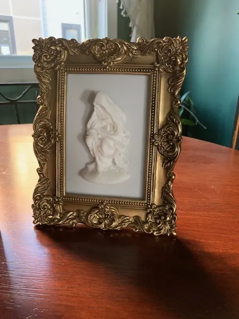 Seated Virgin Mary - Modified to fit into standard picture frame (150mm x 100mm)