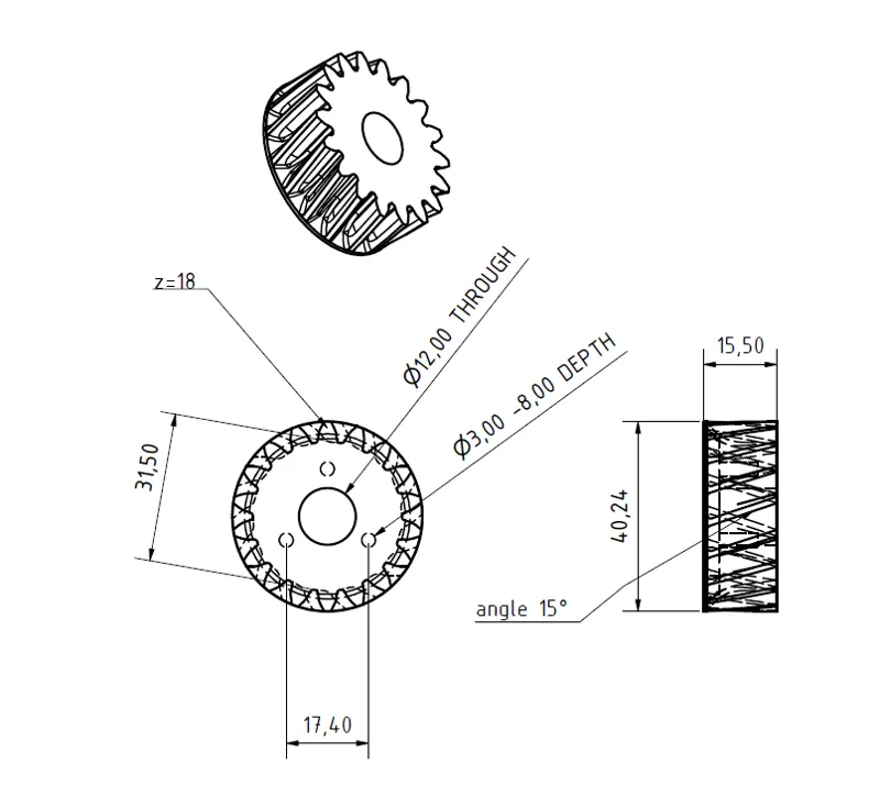 Lawn mower cogwheel to gearbox