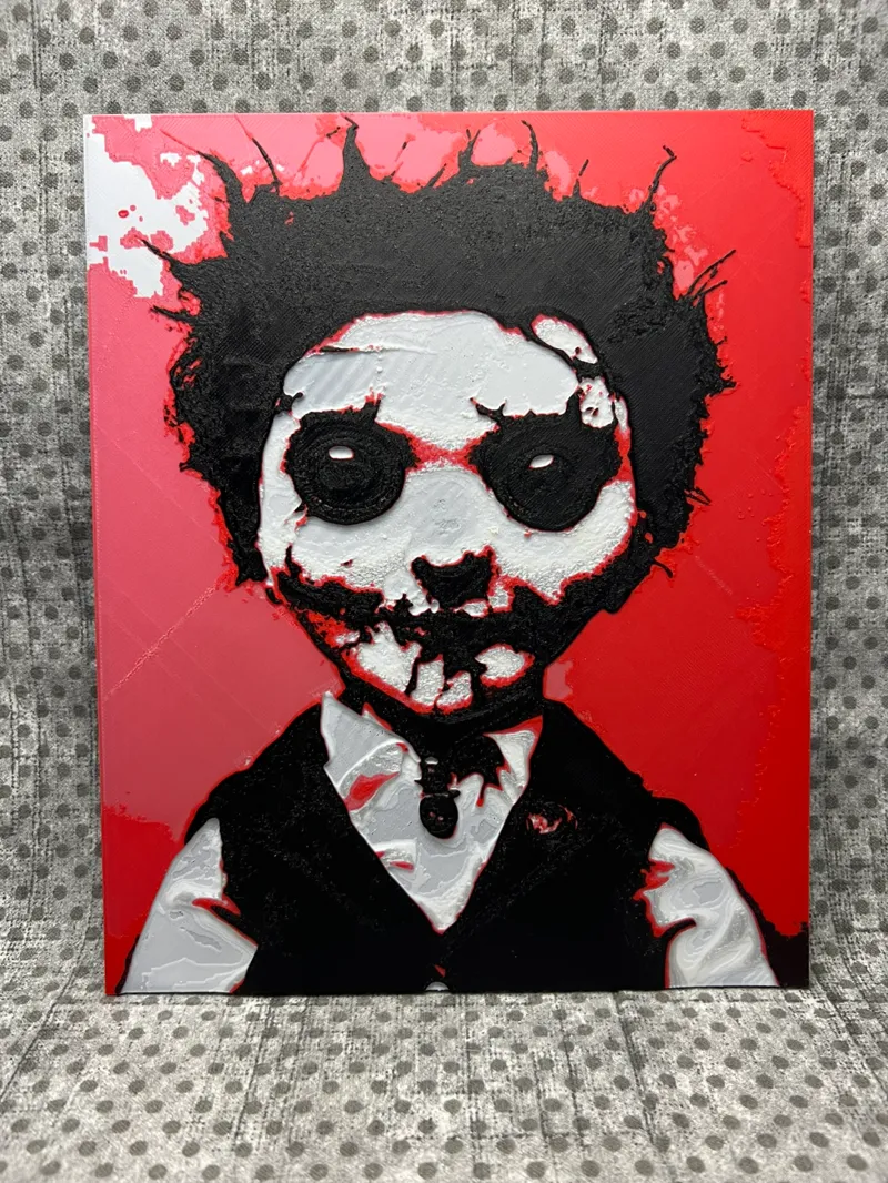Vampire doll kid wall art Hueforge filament painting 