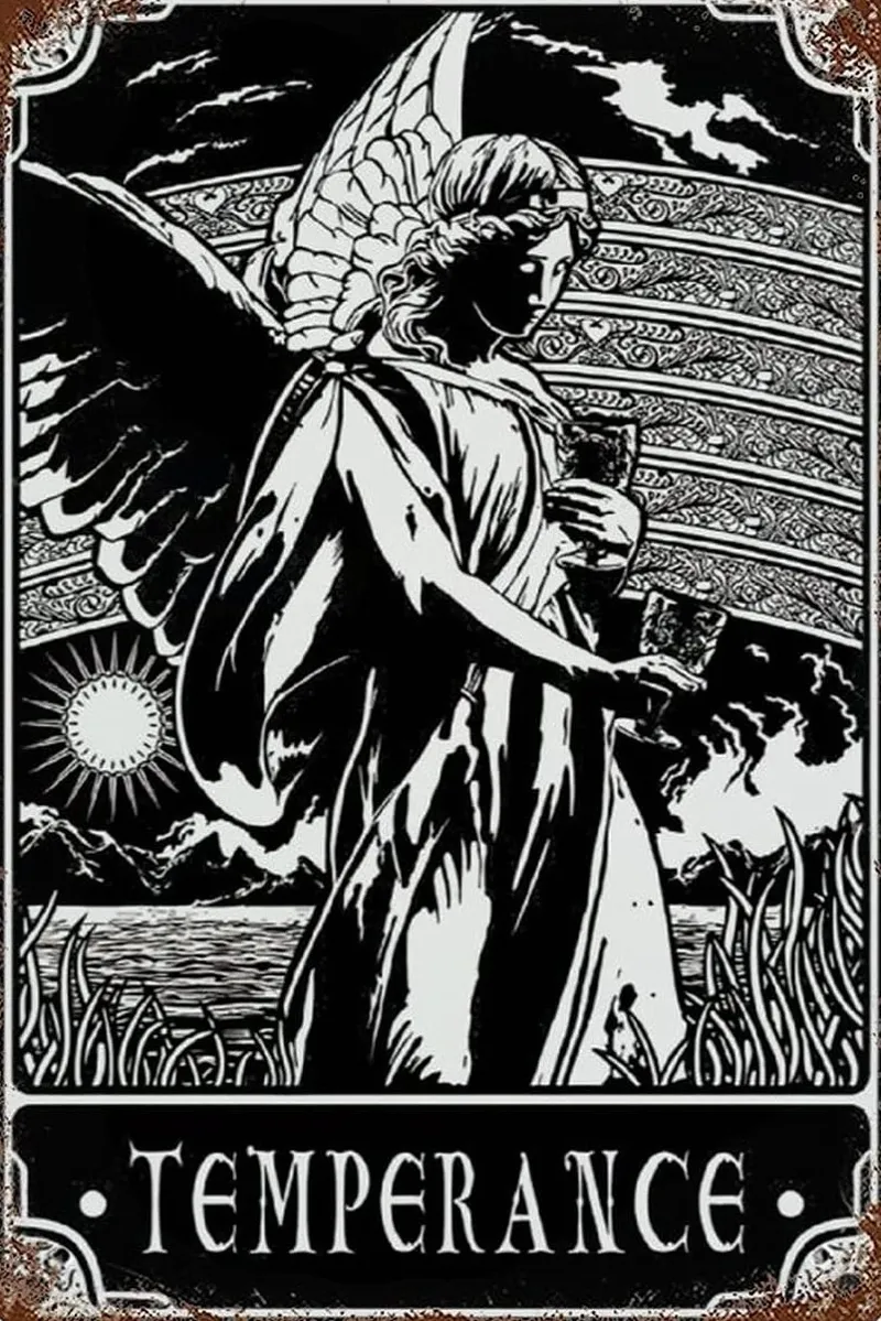 Temperance Tarot card Sign Hueforge Wall Art Filament Painting 