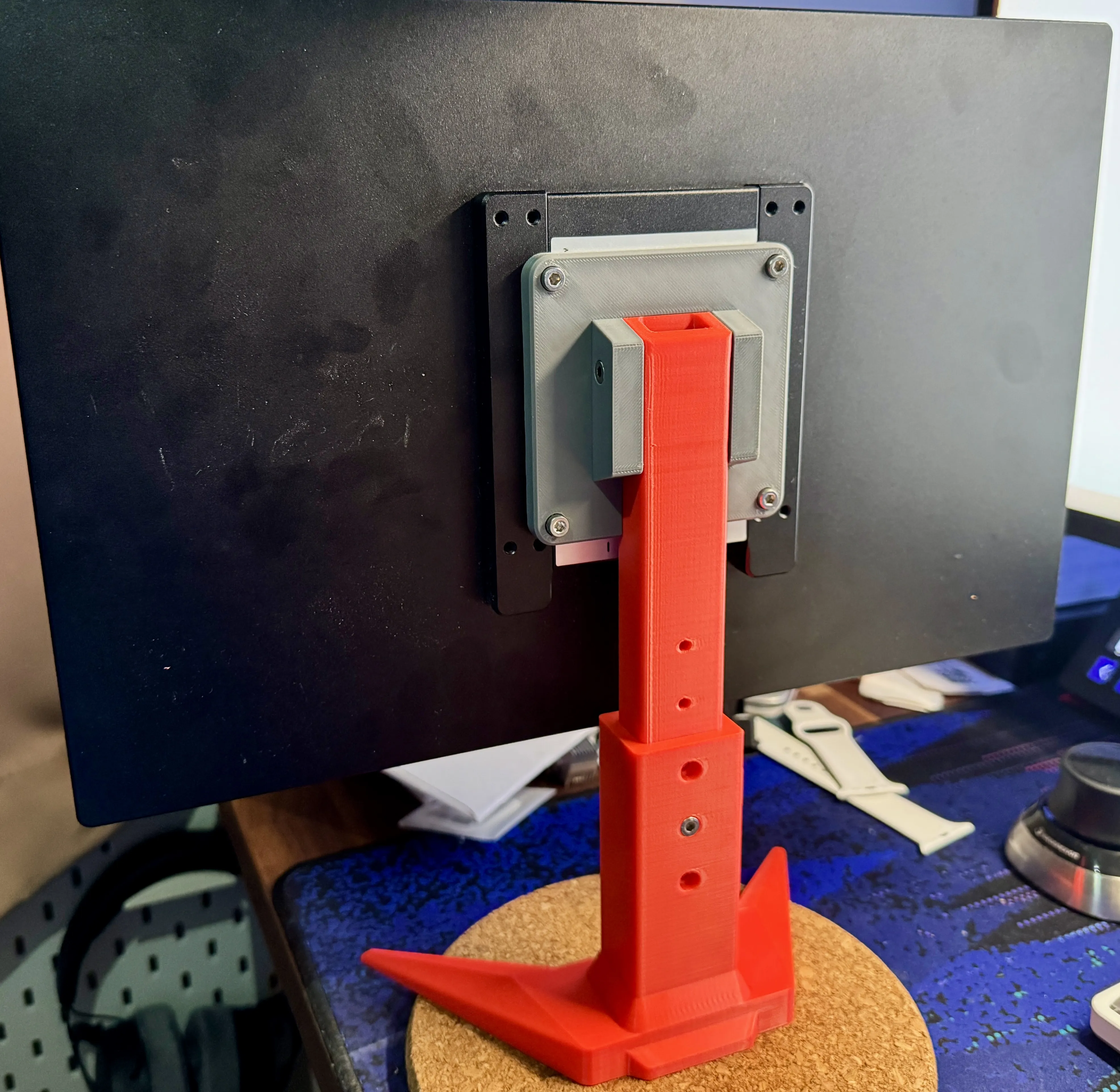 VESA 75x75 Slim vertical monitor stand (Rev. 1.6) - Free 3D Print Model ...