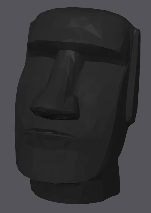 Low Poly Moai Eastern Islands Sculpture