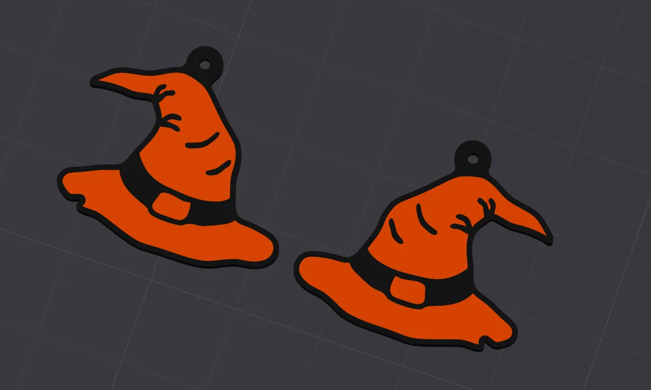 Halloween witch hat earrings view 2