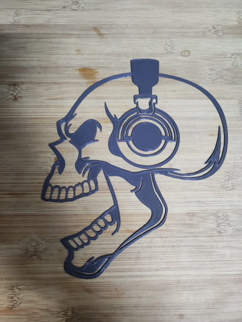Skull with headphones