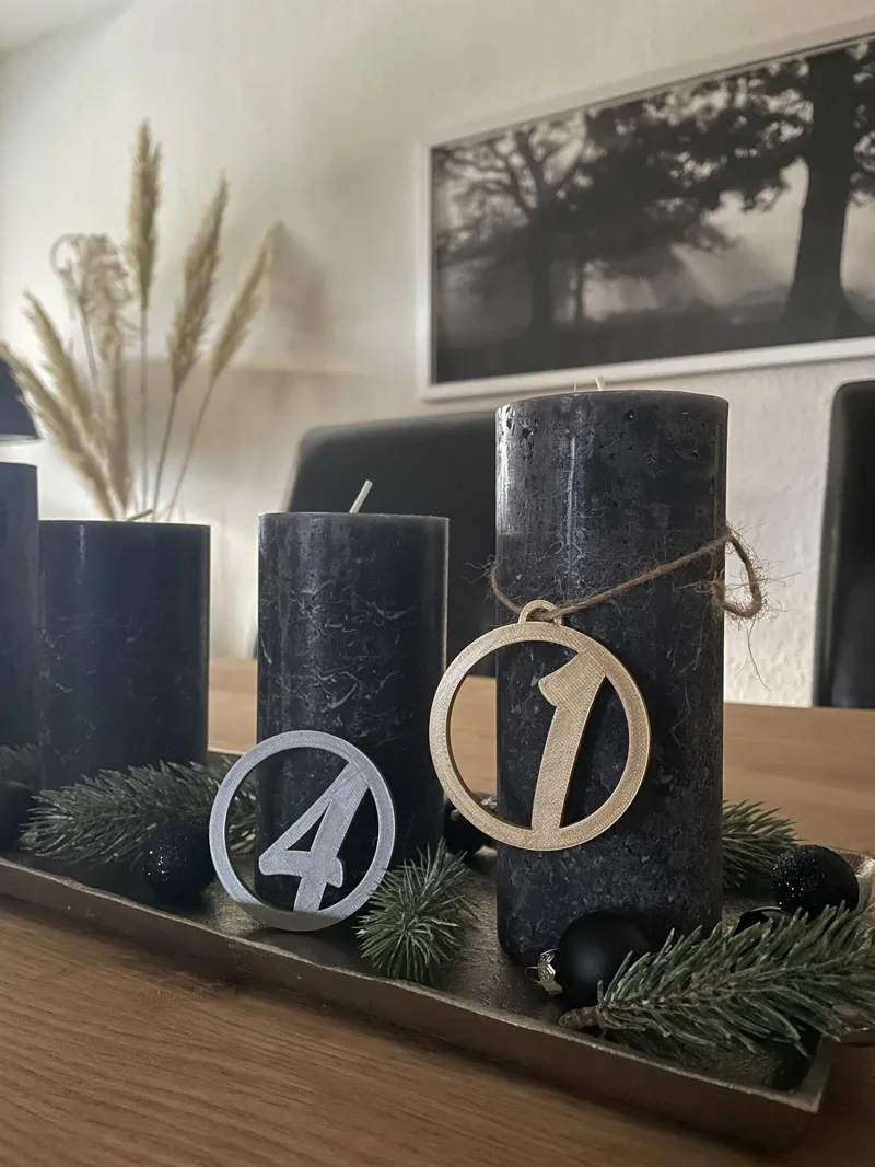 Numbers for advent-candles