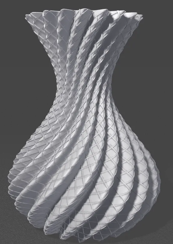 Vase twisted grilled shape