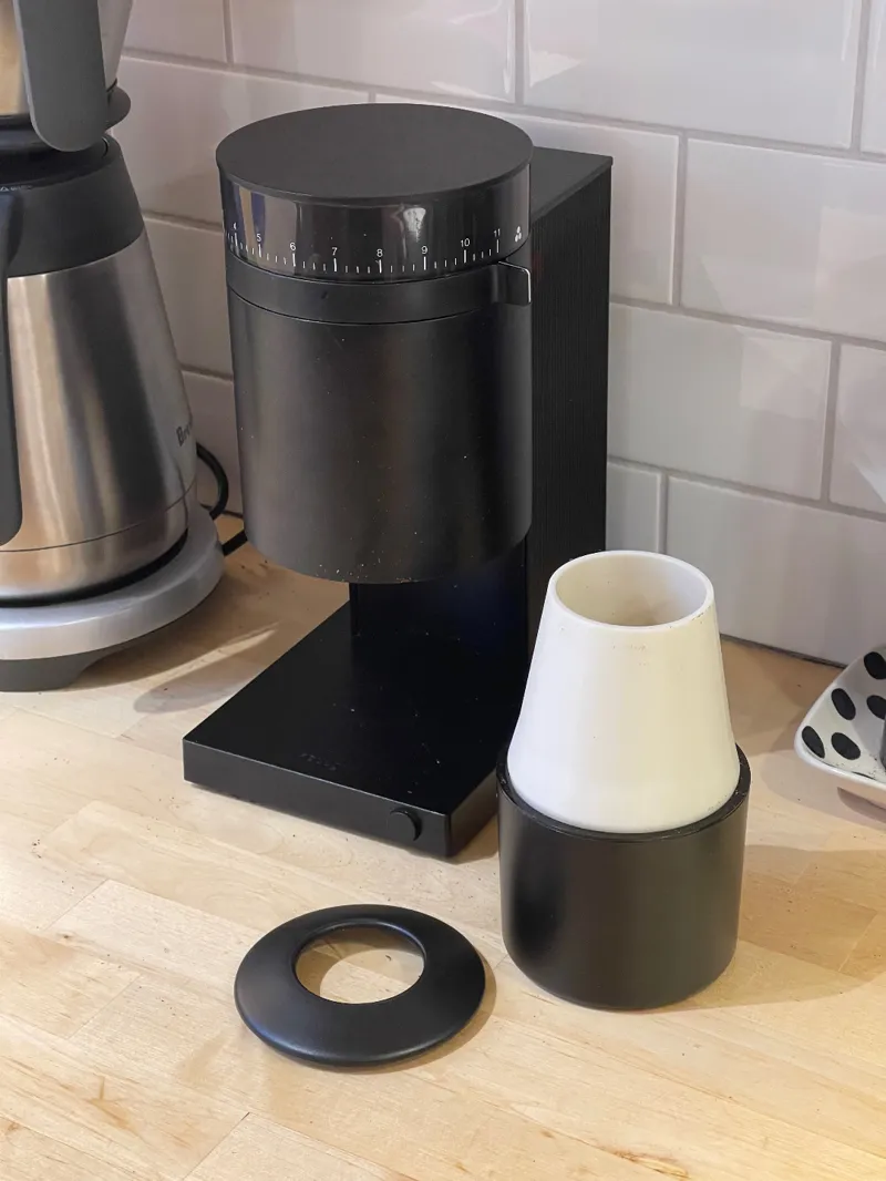 Funnel for Fellow Opus coffee grinder to espresso basket.