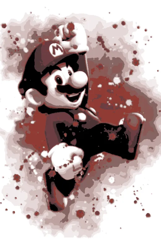 Mario Aquarell Painting Hueforge (Super Mario)