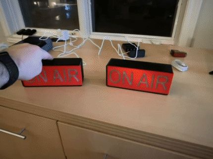 On-Air Light Box with cutout for USB-C power and on/off button
