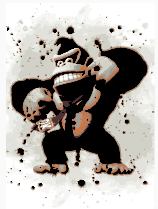 Donkey Kong Aquarell Painting Hueforge (Super Mario)