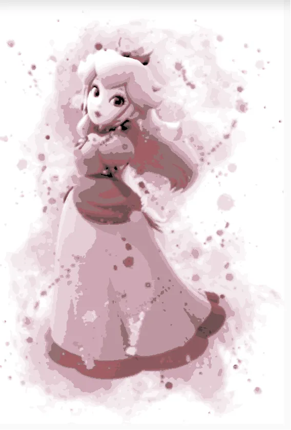 Peach Aquarell Painting Hueforge (Super Mario)