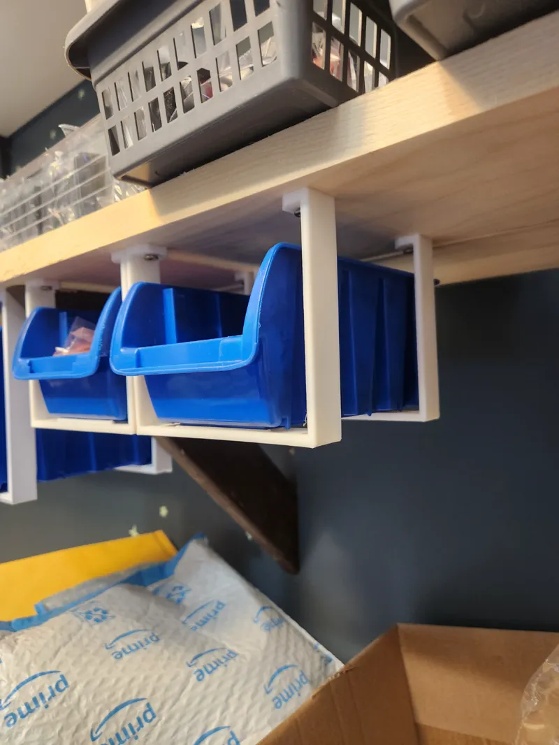 Organizer Bin Under shelf bracket hanger
