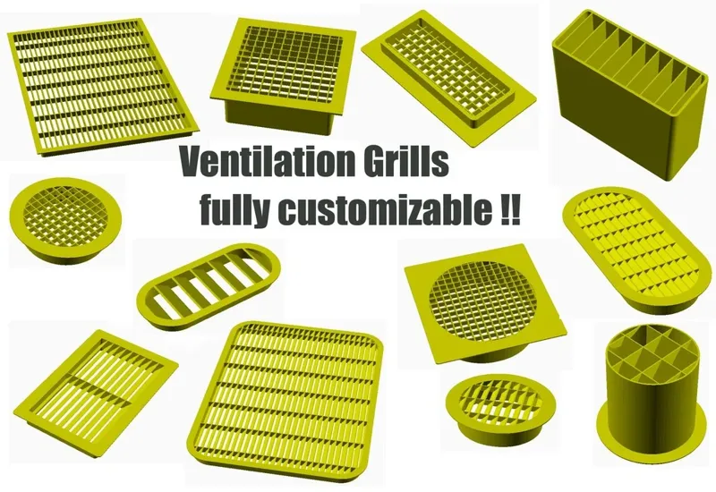 Fully customizable ventilation grill (with edge)