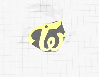 Twice Logo Keychain (Dimensions: 60x50x10mm)