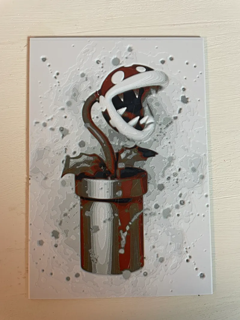 Piranah Star Aquarell Painting Hueforge (Super Mario)