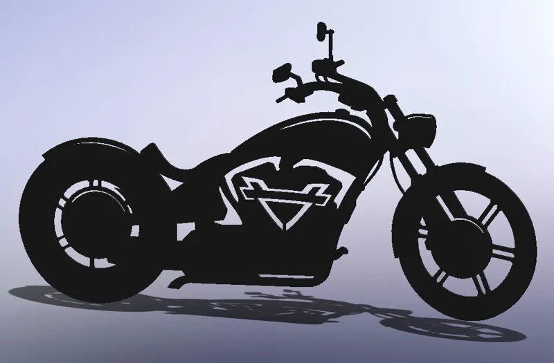Motorcycle Cruiser Bike Silhouette Art