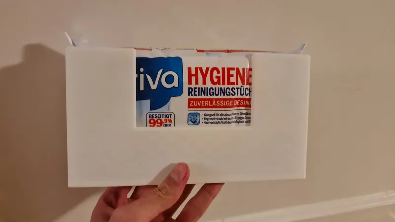 Wet wipes wall mount with command strips - Thinner Remix