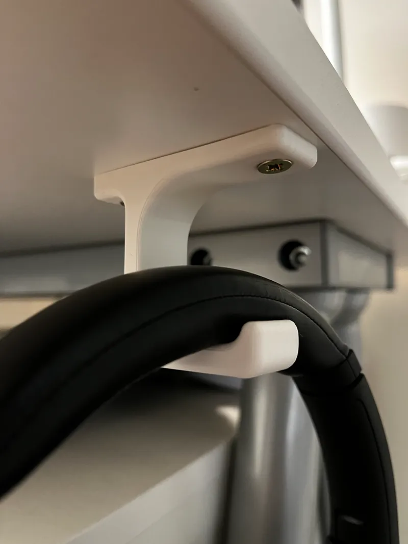 Simple headphone hook, mounted with two screws