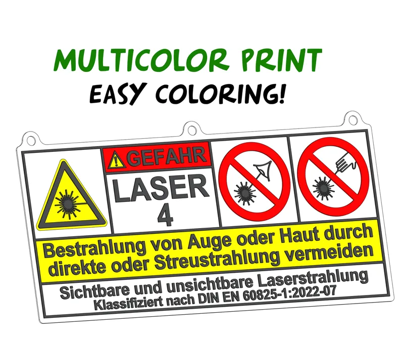 Laser Warnschild - Klasse 4 - DIN EN 60825-1 | Laser warning sign class 4