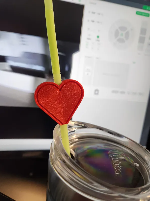Valentine Heart Straw Topper